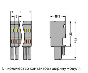 769-115/000-006 1-проводниковая розетка; 4 mm2; 15-пол.