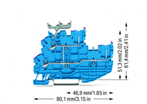 2020-2239 2-проводные / 2-контактные двухуровневые базовые клеммы; 2-проводные / 2-контактные проходные клеммы; N'; внутреннее объединение; ввод проводника с фиолетовой маркировкой; для DIN-рейки 35 x 15 и 35 x 7,5; Push-in CAGE CLAMP