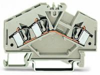 281-998 3-проводные проходные клеммы; 4 mm2; подходят для исполнений Ex e II; центральная маркировка; для DIN-рейки 35 x 15 и 35 x 7,5; CAGE CLAMP