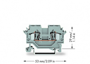 281-601 2-проводные проходные клеммы; 4 mm2; боковые маркировочные разъемы; для DIN-рейки 35 x 15 и 35 x 7,5; CAGE CLAMP