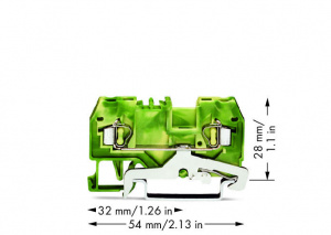 280-907 2-проводные клеммы с заземлением; 2,5 мм2; центральная маркировка; для DIN-рейки 35 x 15 и 35 x 7,5; CAGE CLAMP