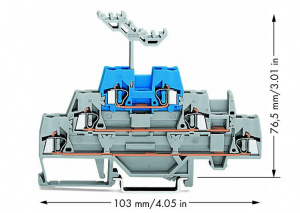 280-552 Трехуровневые клеммы; Проходные / проходные / проходные клеммы; для DIN-рейки 35 x 15 и 35 x 7,5; 2,5 мм2; CAGE CLAMP