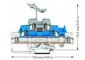 280-558 Трехуровневые клеммы; Экранированные / проходные / проходные клеммы; с нанесением маркировки; для DIN-рейки 35 x 15 и 35 x 7,5; 2,5 мм2; CAGE CLAMP