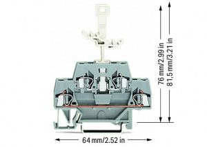 280-521 Двухуровневые клеммы; для DIN-рейки 35 x 15 и 35 x 7,5; 2,5 мм2; CAGE CLAMP