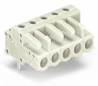 722-245 Розетка под пайку THT; 0.6 x 1.0 mm solder pin; угловые; 100% защита от неправильного подсоединения; Шаг контактов 5 мм; 15-пол.