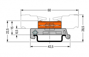 232-534/007-000 Штекерная часть электрического соединителя с двумя выводами; DIN-35 rail mounting; Шаг контактов 5,08 мм; 4-пол.