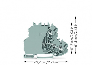 2002-2201/099-000 Двухуровневые клеммы; Проходные / проходные клеммы; с торцевой пластиной; L/L; без нанесения маркировки; для DIN-рейки 35 x 15 и 35 x 7,5; 2,5 мм2; Push-in CAGE CLAMP