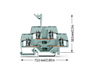 281-635/281-492 Компонентная клемма; двухуровн.; с 2 диодами 1N4007; Верхний анод, левый анод; для DIN-рейки 35 x 15 и 35 x 7,5; 4 mm2; CAGE CLAMP