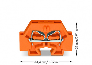 262-326 Компактные 2-проводные концевые клеммы; без кнопок; без проходной защелкивающейся ножки для крепления; для клеммных колодок с защелкивающимися монтажными ножками; 4 mm2; CAGE CLAMP
