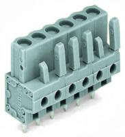 232-134 Розетка под пайку THT; 0.6 x 1.0 mm solder pin; прямые; Шаг контактов 5 мм; 4-пол.