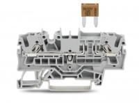 2002-1681 2-проводные клеммы с предохранителем; для автом. плоских мини-предохранителей; в соотв. с DIN 7258-3f, ISO 8820-3; с возможностью тестирования; без индикации перегорания предохранителя; 2,5 мм2; Push-in CAGE CLAMP