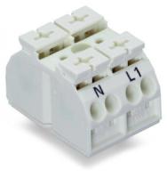 862-2632 ПОД ЗАПРОС  4-проводная клеммная колодка с монтажными штифтами; 2-пол.; N-L1; без заземляющего контакта; 1 защелкивающаяся ножка для крепления на контакт; 4 mm2