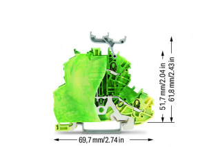 2000-2237/099-000 Двухуровневые клеммы; 4-проводные клеммы с заземлением; PE; с торцевой пластиной; с нанесением маркировки; внутреннее объединение; для DIN-рейки 35 x 15 и 35 x 7,5; 1 мм2; Push-in CAGE CLAMP