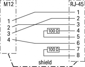 756-9504/040-000 Адаптер М12 для розетки; D-кодирование, панель Theft-proof; прямые