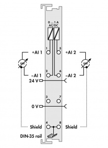 753-475 2 аналоговых ввода; 0 - 1 A перем./пост.тока; Дифференциальные вводы