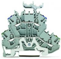 2002-2247 Двухуровневые клеммы; Клеммы с заземлением проводника / проходные клеммы; PE/N; с нанесением маркировки; подходят для исполнений Ex e II; для DIN-рейки 35 x 15 и 35 x 7,5; 2,5 мм2; Push-in CAGE CLAMP