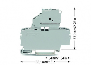 2002-1611 2-проводные клеммы с предохранителем; с поворотным патроном предохранителя; и торцевая пластина; для миниатюрных метрических предохранителей 5 х 20 мм; без индикации перегорания предохранителя; для DIN-рейки 35 x 15 и 35 x 7,5; 2,5 мм2; Push-in 