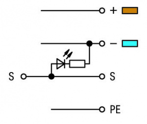 280-570/281-434 4-проводные клеммы с датчиком; красный светодиод; для датчиков PNP-переключения (положительного); 2,5 мм2; CAGE CLAMP