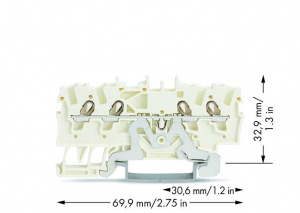 2001-1408 4-проводные экранированные клеммы; 1,5; боковая и центральная маркировка; для DIN-рейки 35 x 15 и 35 x 7,5; Push-in CAGE CLAMP