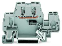 870-523/281-595 Компонентная клемма; двухуровн.; с диодом защиты от перенапряжения; 230 В перем.тока; для DIN-рейки 35 x 15 и 35 x 7,5; 2,5 мм2; CAGE CLAMP