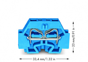 262-304 2-проводные клеммы; подходят для исполнений Ex i; без кнопок; с крепежным фланцем; для винтового или аналогичных типов крепления; Крепежное отверстие 3,2 мм 2; 4 mm2; CAGE CLAMP