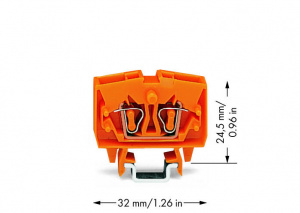 264-706 2-проводные миниатюрные проходные клеммы; 2,5 мм2; с возможностью тестирования; центральная маркировка; для рейки DIN-15; CAGE CLAMP