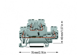 870-540/281-410 Компонентная клемма; двухуровн.; с диодом 1N4007; анод слева; для DIN-рейки 35 x 15 и 35 x 7,5; 2,5 мм2; CAGE CLAMP