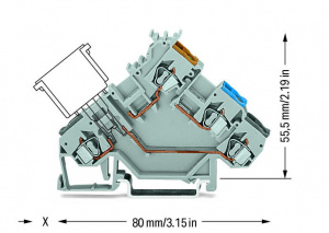 280-561 3-проводные клеммы с датчиком; Вставки для компонентов; с цветн. отверст. для ввода проводников; 2,5 мм2; CAGE CLAMP