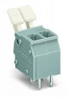 255-402/333-009/999-950 Клемма на печатную плату; нажимная кнопка; 2,5 мм2; Шаг контактов 5/5,08 мм; 2-пол.; подходят для применений Ex e; CAGE CLAMP; опция объединения