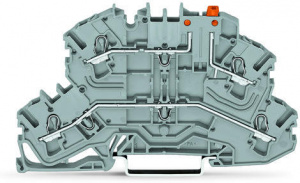 2002-2671 Двухуровневые клеммы с размыкателем; с поворотным ножевым размыкателем; L/L; для DIN-рейки 35 x 15 и 35 x 7,5; 2,5 мм2; Push-in CAGE CLAMP