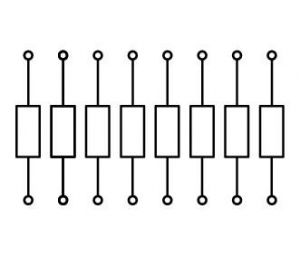 289-114 Модуль компонента с резистором; с 8 шт.; Резистор 2K7; 0,6 Ватт