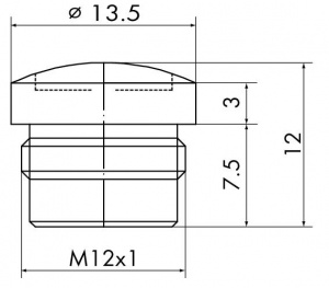 756-8102 Защитная крышка М12; для неиспользованных розеток