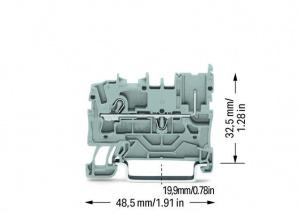 2022-1201 1-проводные / 1-контактные базовые клеммы; для DIN-рейки 35 x 15 и 35 x 7,5; 2,5 мм2; Push-in CAGE CLAMP