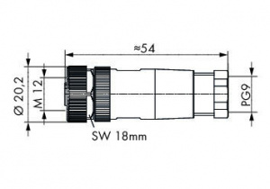 756-9213/050-000 Соединители для кабеля датчика / исполнительного устройства; 5-пол.; Розетка M12, прямая