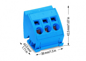 812-114 Клемма шины; для шин (10 x 3) мм; 3-пол.; без кнопок; 4 mm2; CAGE CLAMP