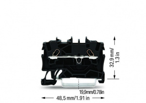 2001-1205 2-проводные проходные клеммы; 1,5; подходят для исполнений Ex e II; боковая и центральная маркировка; для DIN-рейки 35 x 15 и 35 x 7,5; Push-in CAGE CLAMP