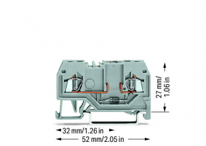 279-915/281-410 Компонентная клемма; 2-проводн.; с диодом 1N4007; анод слева; для DIN-рейки 35 x 15 и 35 x 7,5; 1,5; CAGE CLAMP