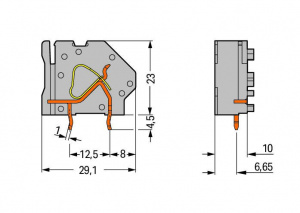 745-847 EINZELKLEMME RM 10 MM GRüN-GELB