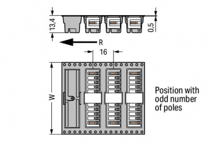 734-270/105-604/997-407 Вилка под пайку THR; 1.0 x 1.0 mm solder pin; угловые; 100% защита от неправильного подсоединения; упаковка в ленте на бобине; Шаг контактов 3,81 мм; 10-пол.