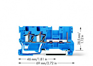 769-251/000-006 2-проводные / 1-контактные базовые клеммы; для DIN-рейки 35 x 15 и 35 x 7,5; 4 mm2; CAGE CLAMP