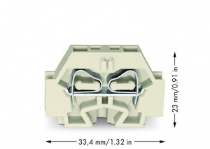 262-130 2-проводные клеммы; подходят для исполнений Ex e II; без кнопок; с крепежным фланцем; для винтового или аналогичных типов крепления; Крепежное отверстие 3,2 мм 2; 4 mm2; CAGE CLAMP