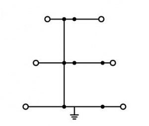 280-597 Трехуровневые клеммы; 6-проводные клеммы с заземлением; с нанесением маркировки; внутреннее объединение; для DIN-рейки 35 x 15 и 35 x 7,5; 2,5 мм2; CAGE CLAMP