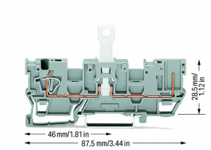 769-212 1-проводные/ 1-контактные базовые клеммы с размыкателем; с 2 позициями для перемычки; для DIN-рейки 35 x 15 и 35 x 7,5; 4 mm2; CAGE CLAMP