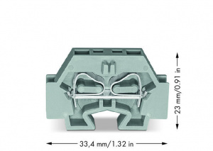 262-321 Компактные 2-проводные концевые клеммы; без кнопок; без проходной защелкивающейся ножки для крепления; для клеммных колодок с защелкивающимися монтажными ножками; 4 mm2; CAGE CLAMP