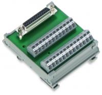 289-554 Интерфейсный модуль; с миниатюрной розеткой D-sub; 50-пол.; для ответных соединителей с врезными контактами; Вертикальный монтаж