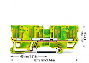 769-207 4-контактные базовые клеммы с заземлением; для DIN-рейки 35 x 15 и 35 x 7,5