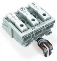 294-5223 Соединитель для светильников; нажимная кнопка, внешняя; с защелкивающимся заземляющим контактом; 3-пол.; Стор. свет.: для одножильных проводников; Инст. стор.: для всех типов проводников; макс. 2,5 мм2; Темп. окруж. среды: макс. 85 °C (T85)