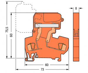 281-672 2-проводные клеммы с размыкателем; для DIN-рейки 35 x 15 и 35 x 7,5; 4 mm2; CAGE CLAMP