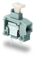 235-714/331-000 Наборная 2-пров. клемма на печ. плату; нажимная кнопка; 0,75 мм2; Шаг контактов 5/5,08 мм; 1-пол.; PUSH WIRE