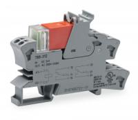 788-313 Релейный модуль; Номинальное входное напряжение: 48 В пост.тока; 2 перекидных контакта; Предельный длительный ток: 8 А; Красный индикатор состояния; Ширина модуля: 15 мм